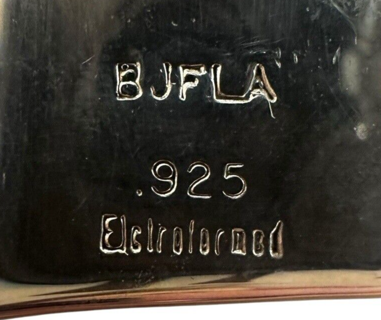 BJFLA Electroformed Sterling Silver Square Ribbed Clip On Earrings