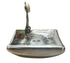 BJFLA Electroformed Sterling Silver Square Ribbed Clip On Earrings