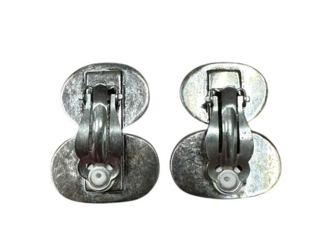 Rebecca Collins Sterling Silver Two Stone Clip On Earrings