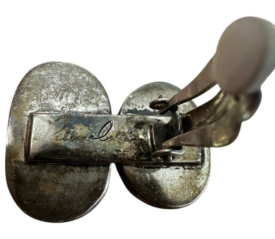 Rebecca Collins Sterling Silver Two Stone Clip On Earrings