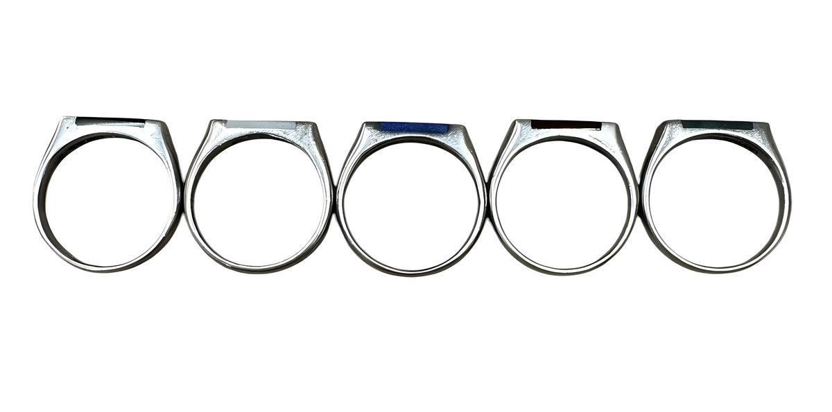 Sterling Silver Multicolor Stackable Rings size 8