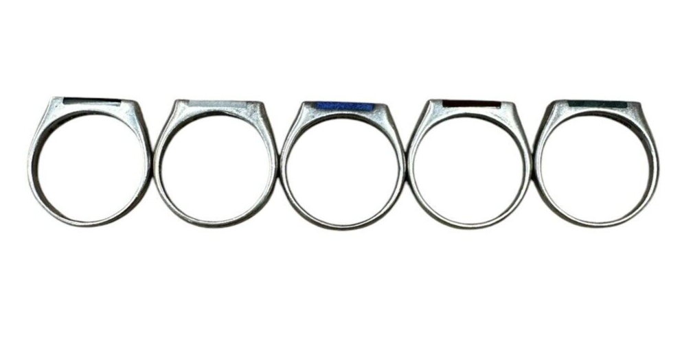 Sterling Silver Multicolor Stackable Rings size 8