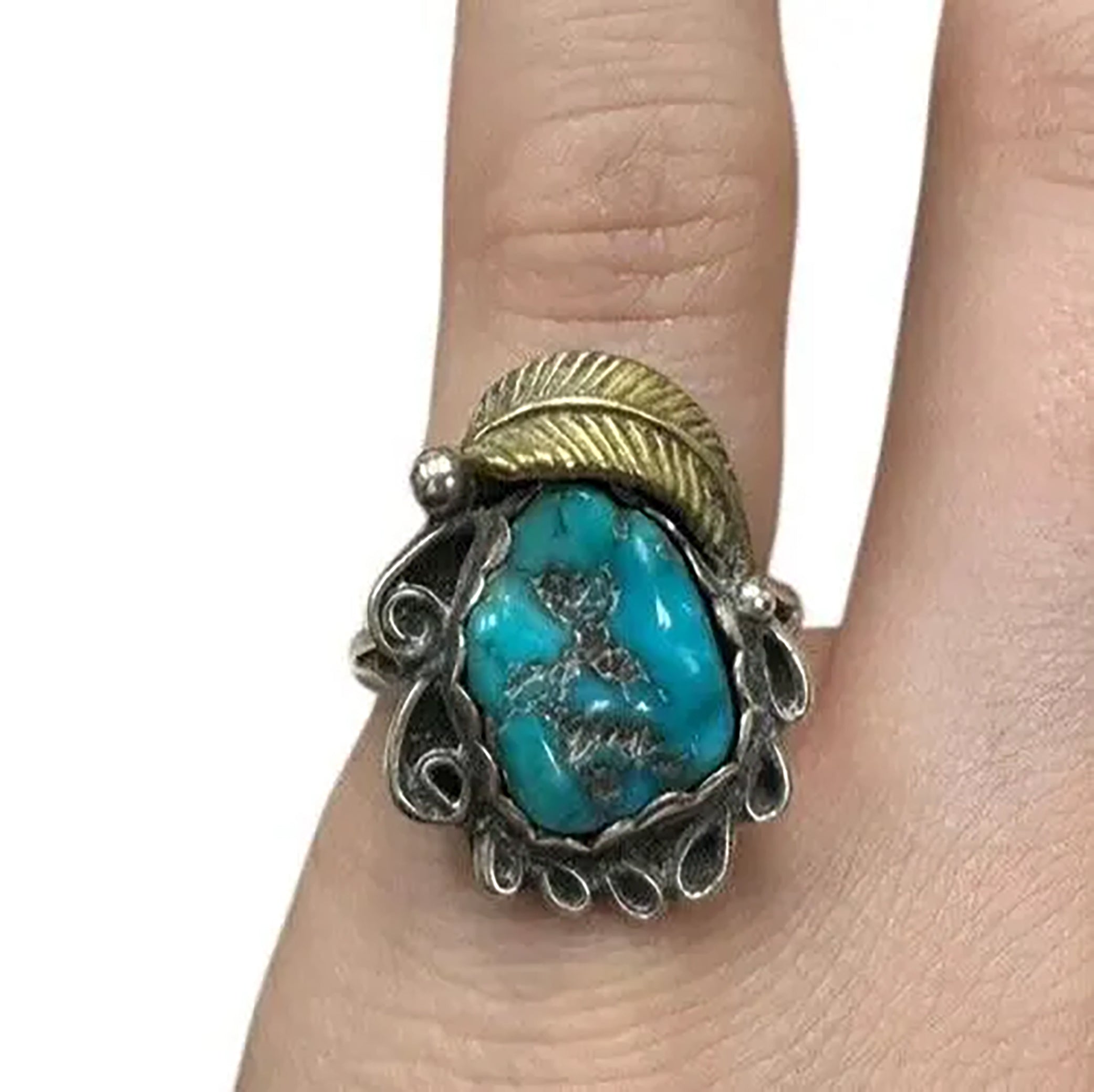 Sterling Silver Navajo Turquoise Ring size 6