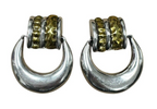 Sterling Silver Avant Garde Door Knocker Clip On Earrings