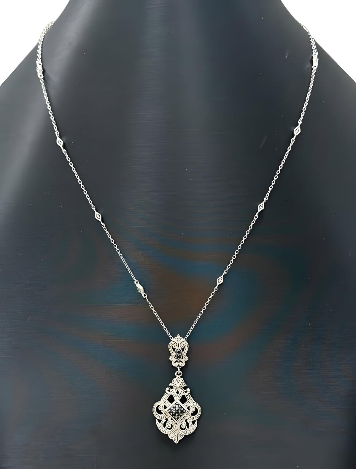 JWBR Sterling Silver Fleur De Lis Necklace 18 inches