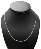 18kt White Gold "Diamonds by the Yard" Style Necklace 18.75in