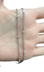 18kt White Gold "Diamonds by the Yard" Style Necklace 18.75in