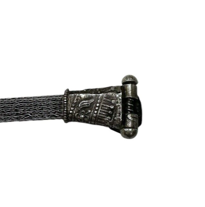 Sterling Silver Flexible Link Bracelet With Flower Details