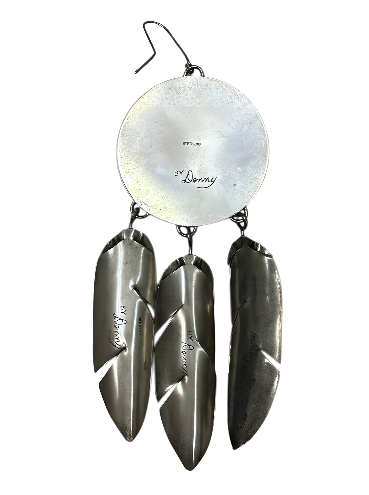 Single Sterling Silver Turquoise Feather Earring
