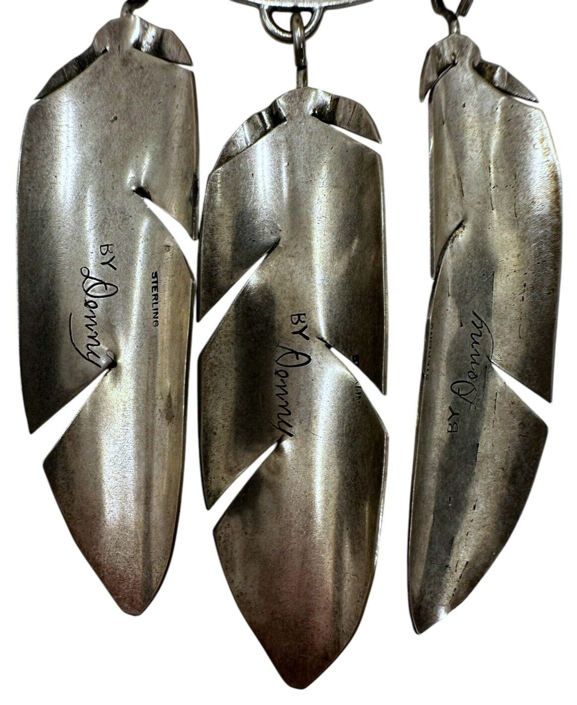 Single Sterling Silver Turquoise Feather Earring