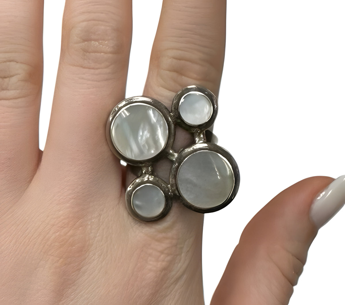 Sterling Silver Moonstone Ring size 8