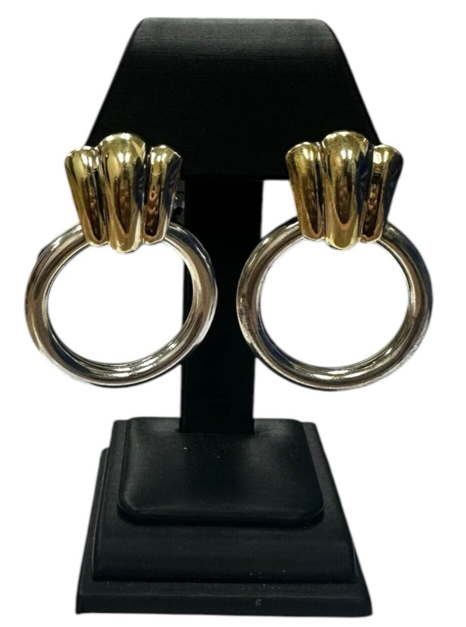 Sterling Silver And Gold Mixed Earrings