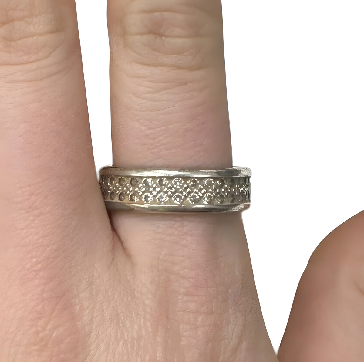 Sterling Silver Cubic Zirconia Ring size 9.75