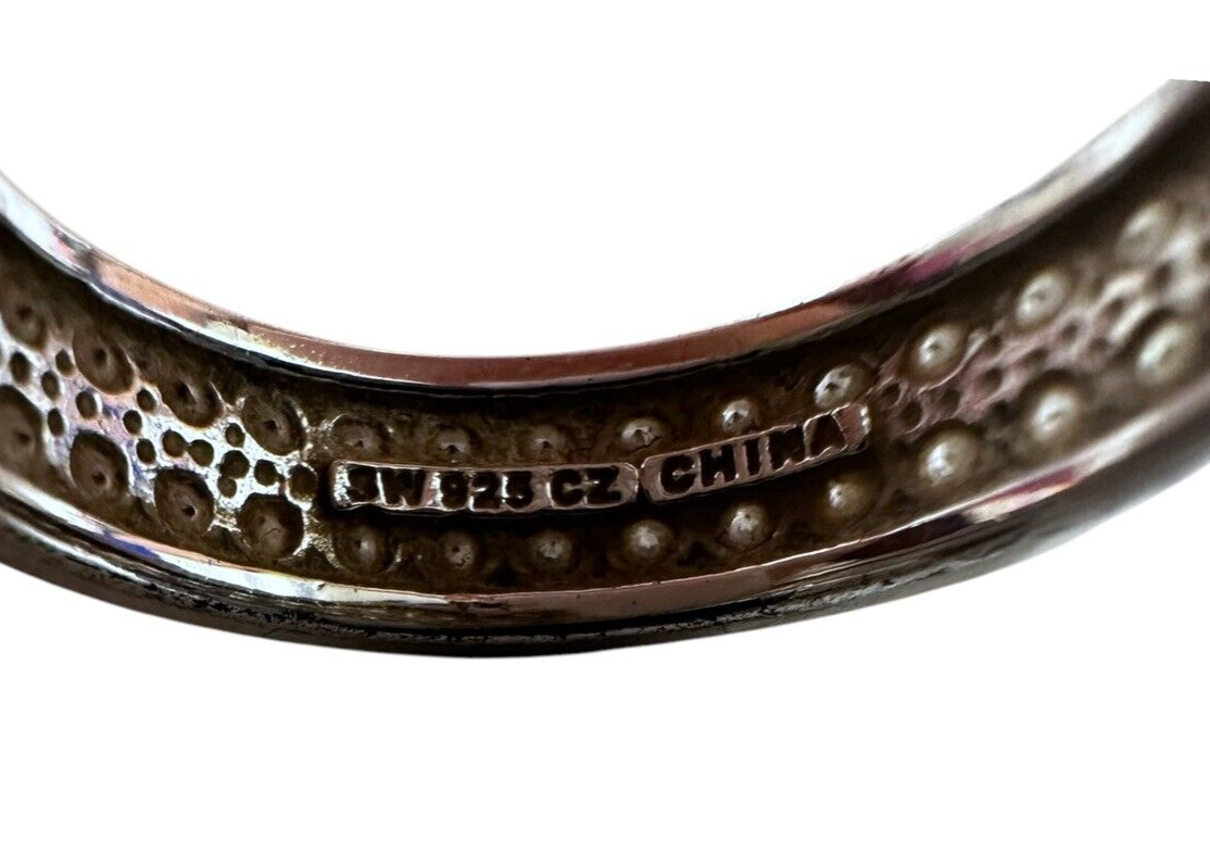 Sterling Silver Cubic Zirconia Ring size 9.75