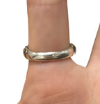Sterling Silver Vintage Ribbed Beaded Wide Ring size 8.5