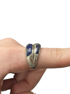 Sterling Silver Lapis Inlay Ring Size 7.25