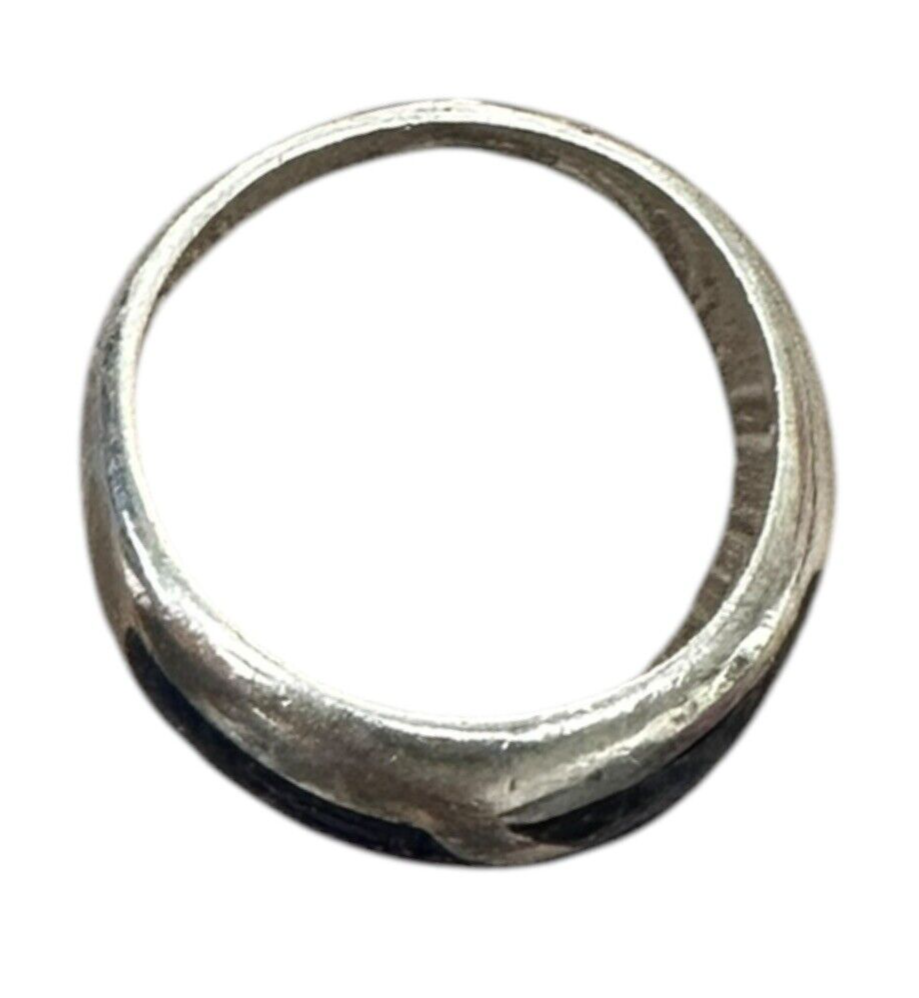 Sterling Silver Lapis Inlay Ring Size 7.25