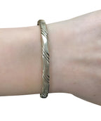 Vintage 925 Sterling Silver Engraved Twisted Cuff Bracelet
