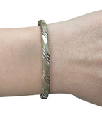 Vintage 925 Sterling Silver Engraved Twisted Cuff Bracelet