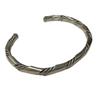 Vintage 925 Sterling Silver Engraved Twisted Cuff Bracelet