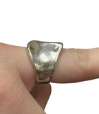 Sterling Silver Robert Lee Morris Modernist Wedged Ban Ring Size 5.75