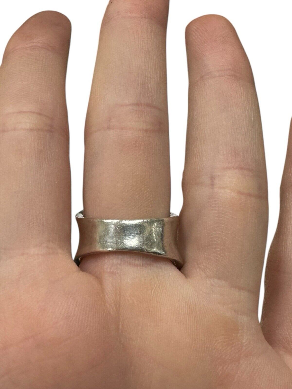 Sterling Silver Robert Lee Morris Modernist Wedged Ban Ring Size 5.75