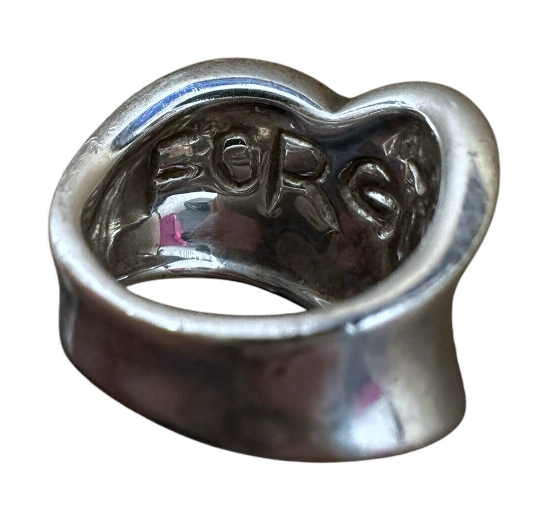 Sterling Silver Robert Lee Morris Modernist Wedged Ban Ring Size 5.75