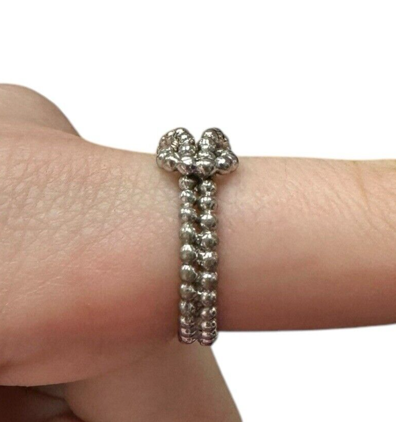 Sterling Silver Knot Bead Ring
