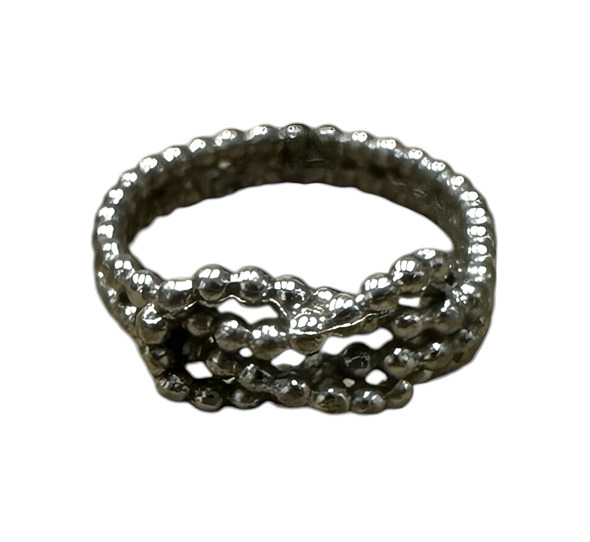 Sterling Silver Knot Bead Ring