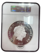2015 Niue Silver 100 Dollar Steamboat Willie Kilo NGC PF-69