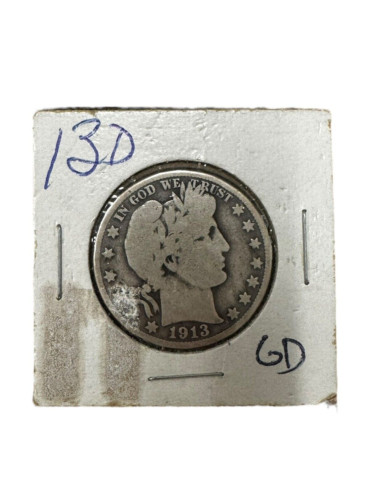 1913 D Barber Half Dollar