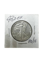 1943 D 50C Walking Liberty Half Dollar EF