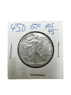 1945-D 50C Walking Liberty Half Dollar EF