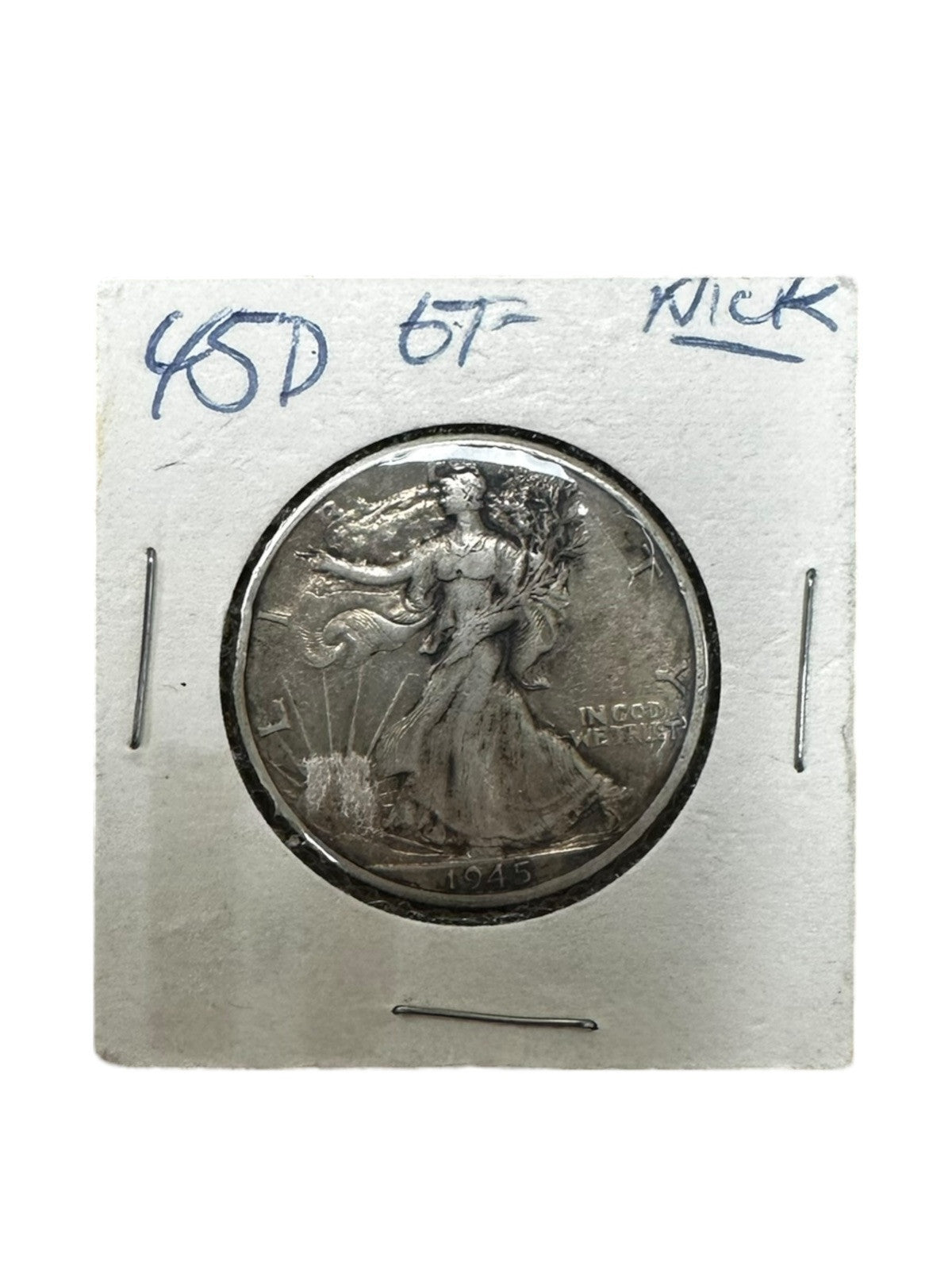 1945 D 50C Walking Liberty Half Dollar EF