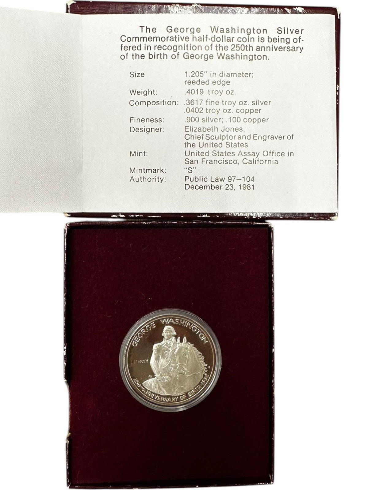 1732-1982 George Washington Silver Commemorative Half Dollar