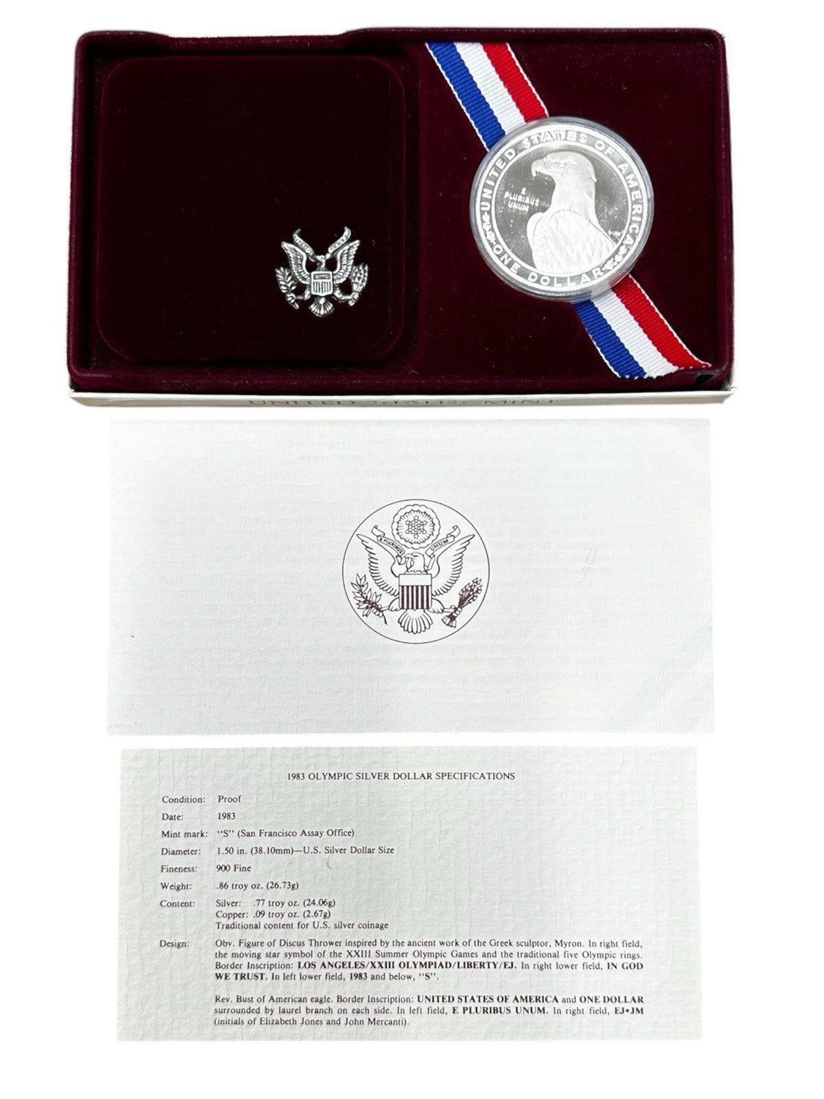 1983 S United States Olympic Coin Silver Dollar Proof