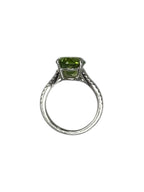 Platinum 5.5 Carat Peridot Ring Size 6.25