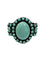 Anthony Skeets Sterling Silver And Turquoise Cluster Cuff