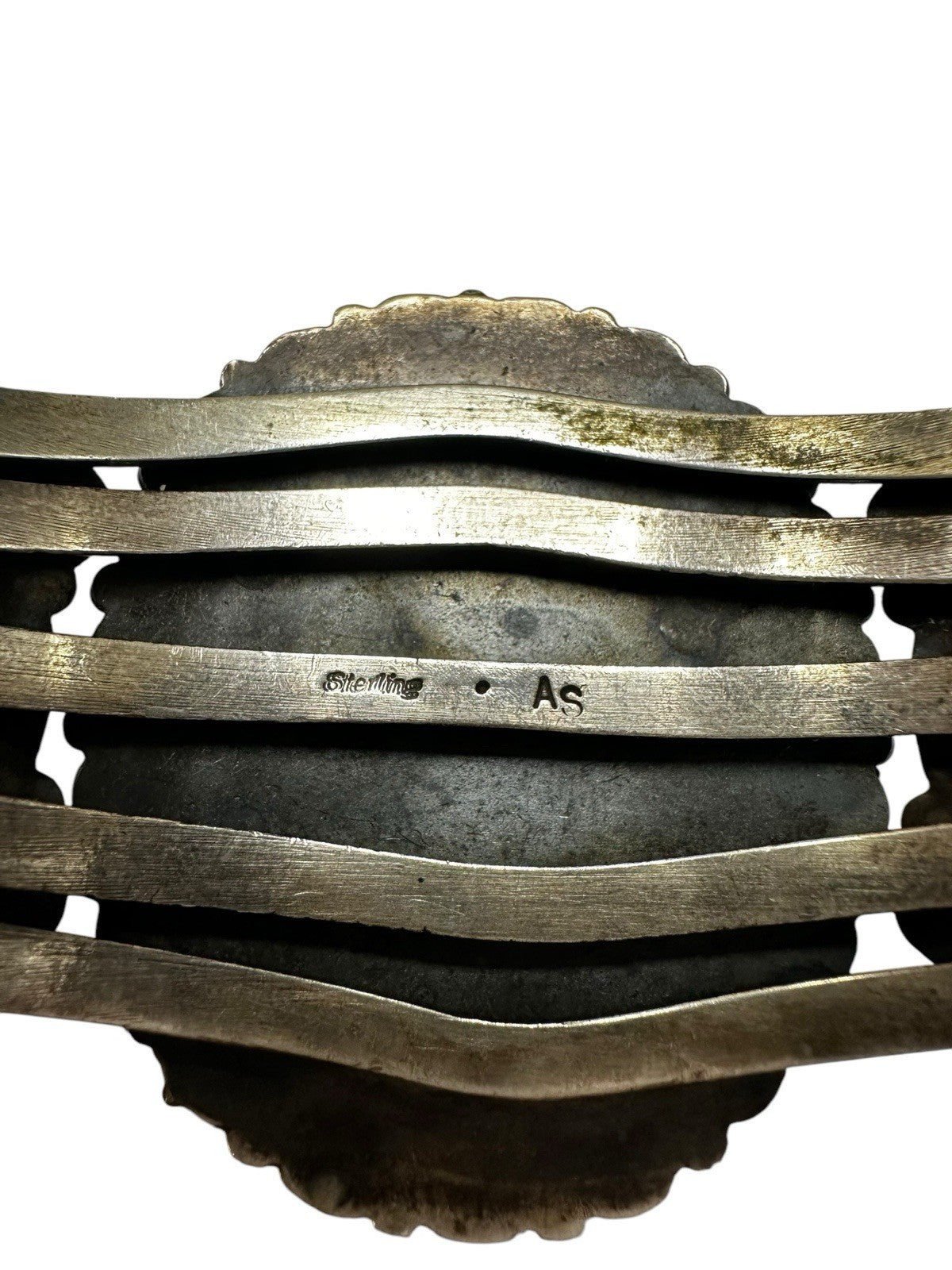 Anthony Skeets Sterling Silver And Turquoise Cluster Cuff