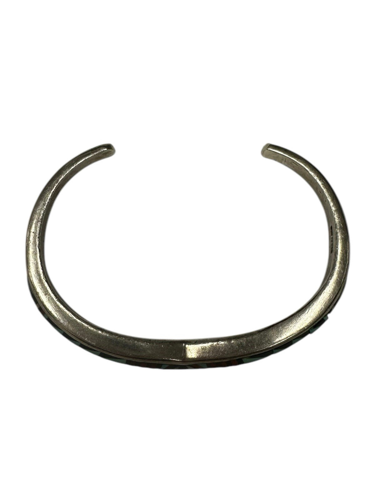 Sterling Silver R.A.B.Q Inlay Chevron Cuff Bracelet