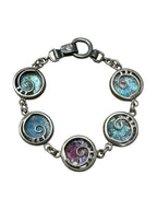 Sterling Silver Spiral Design Roman Glass Bracelet