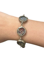 Sterling Silver Spiral Design Roman Glass Bracelet