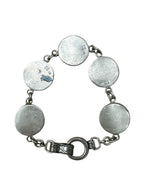 Sterling Silver Spiral Design Roman Glass Bracelet
