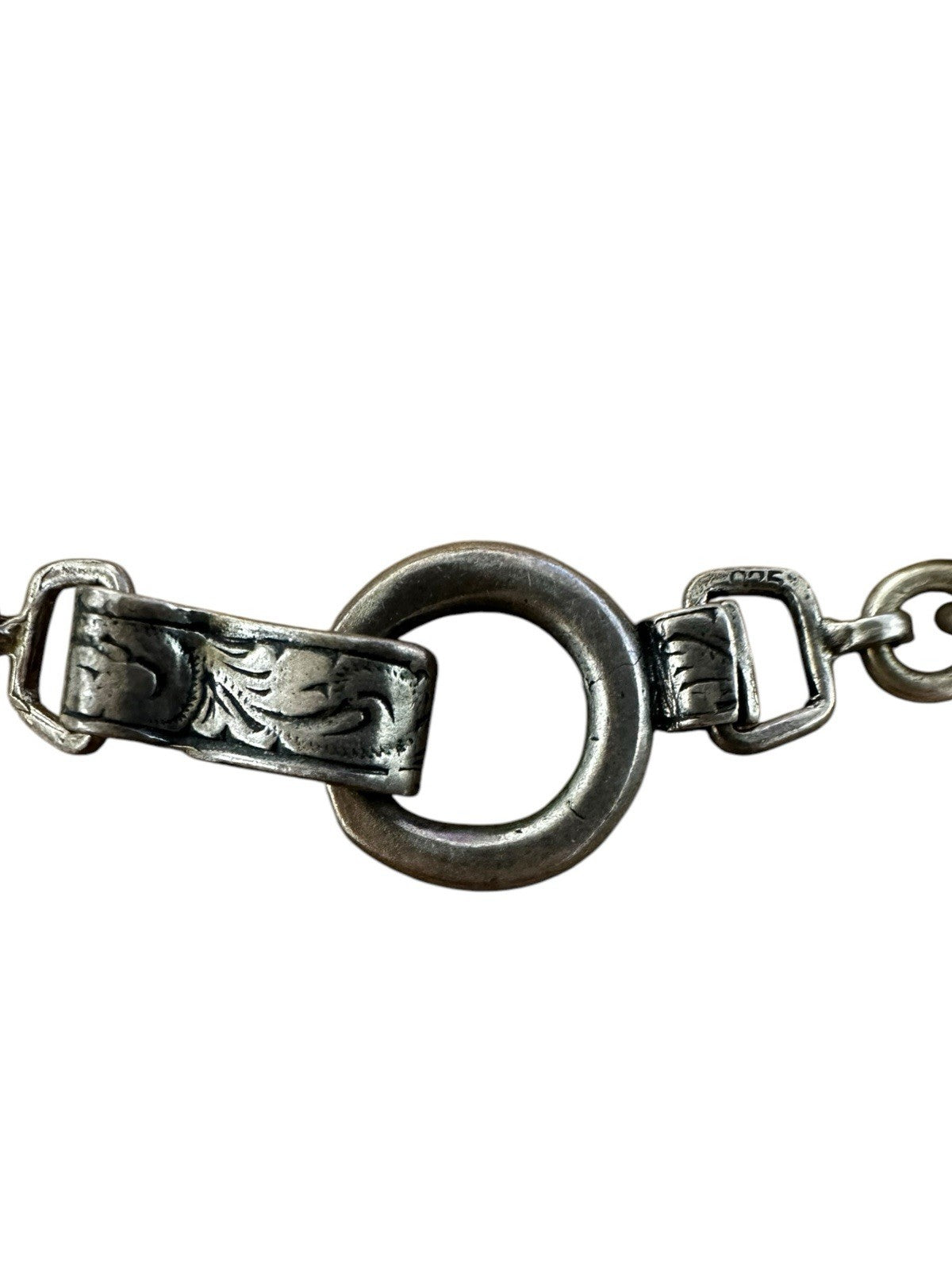 Sterling Silver Spiral Design Roman Glass Bracelet