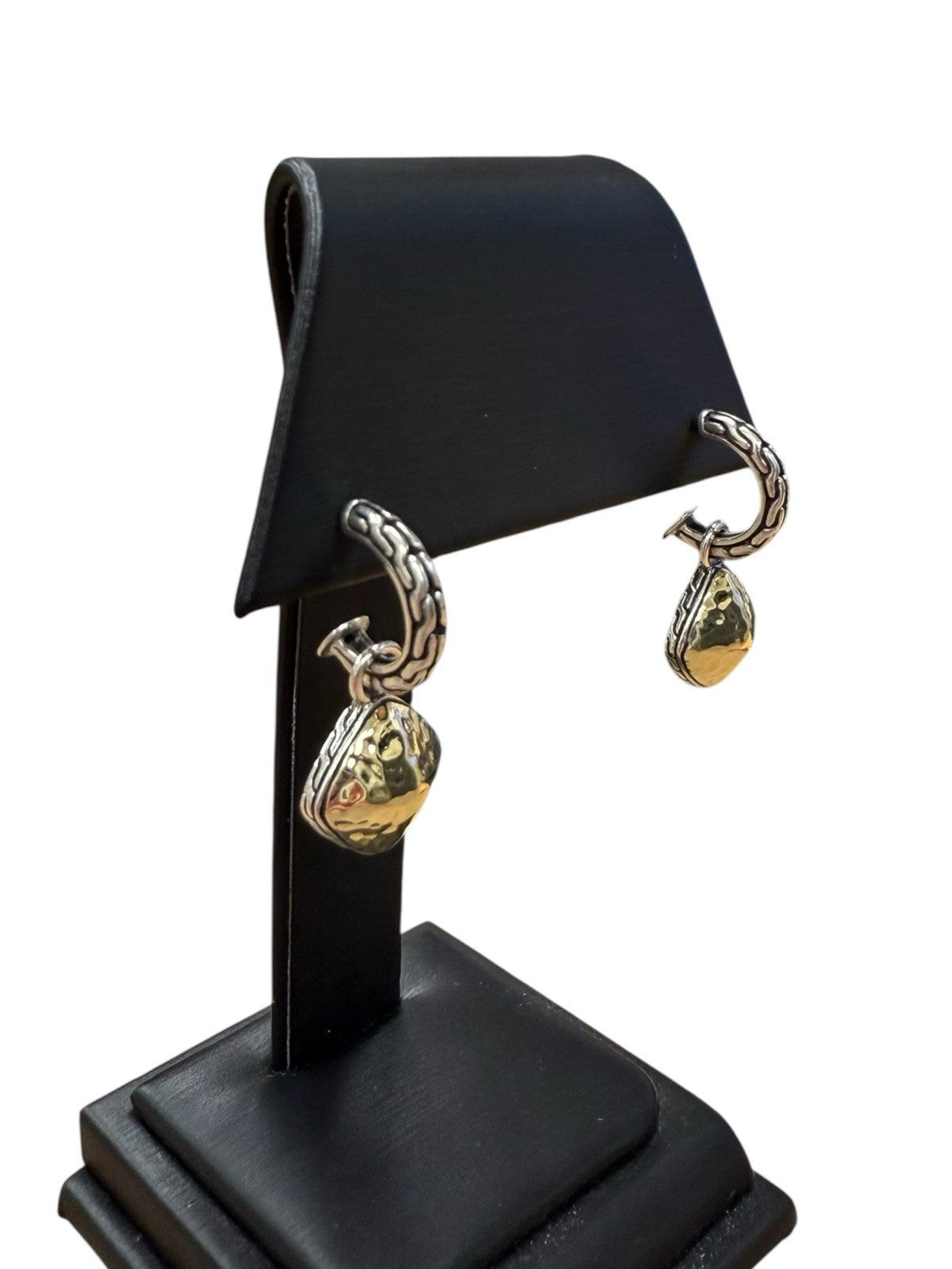 John Hardy Classic Chain Hammered Sugarloaf Drop Earring