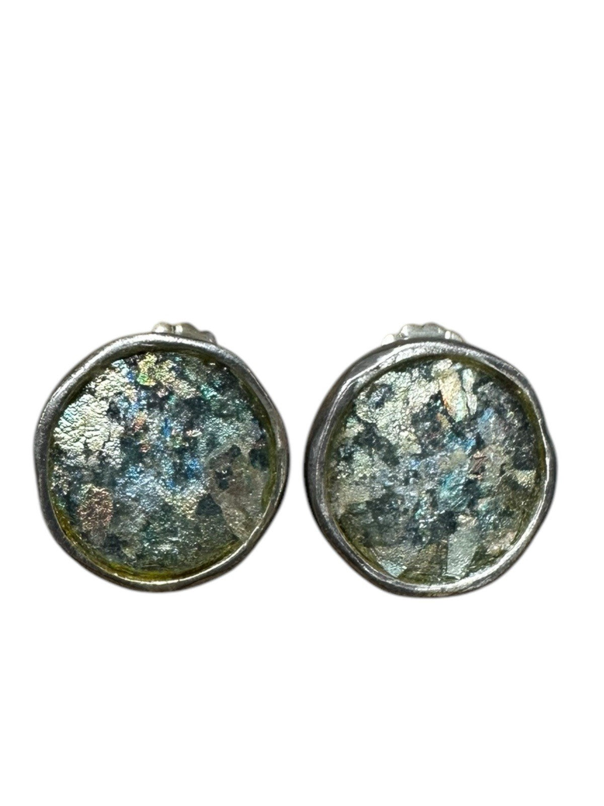 Sterling Silver Roman Glass Earrings