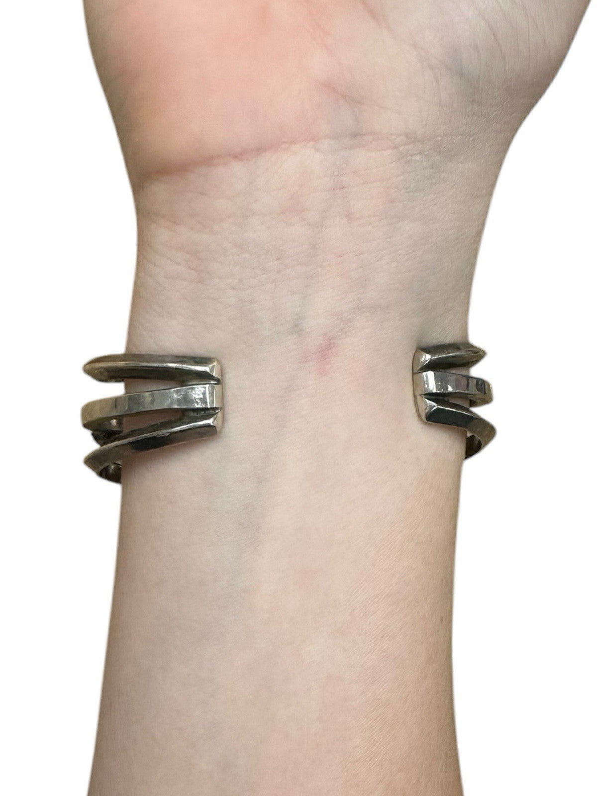 Sterling Silver Navajo Red Coral Cluster Cuff Bracelet