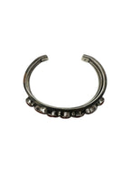 Sterling Silver Navajo Red Coral Cluster Cuff Bracelet