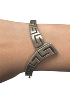 Sterling Silver Greek Key Cuff Bracelet – Signed “Mimi’s” – Mexico