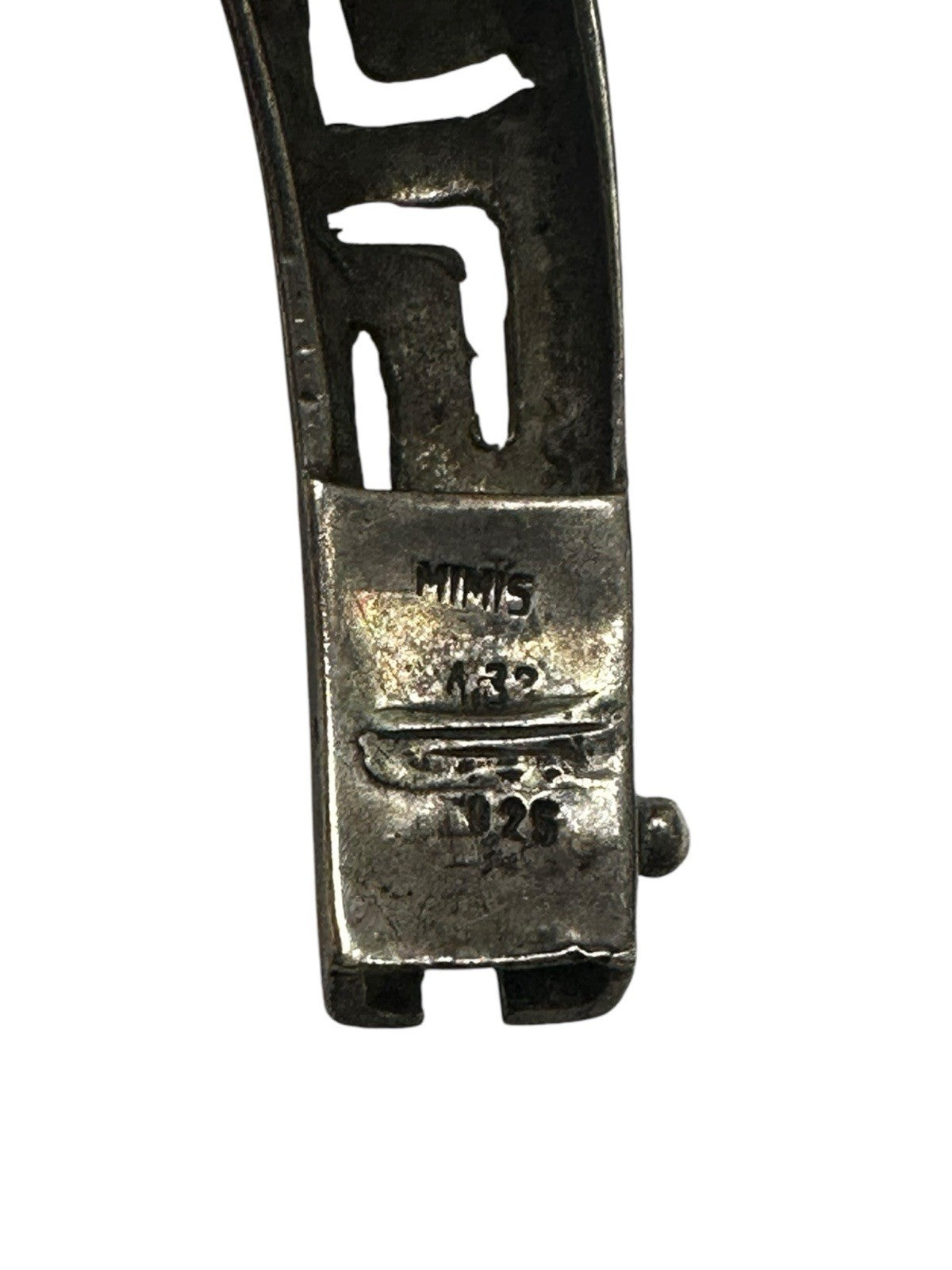 Sterling Silver Greek Key Cuff Bracelet – Signed “Mimi’s” – Mexico